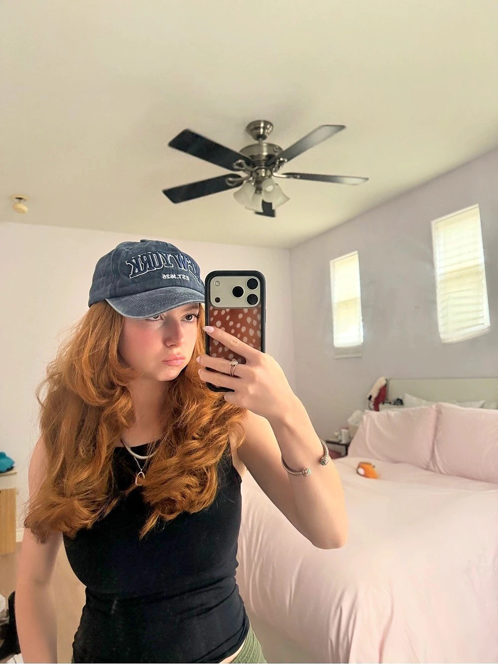 New York Embroidered Denim Hat Blue